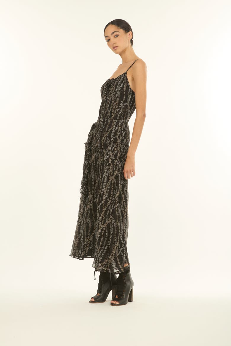Mira Maxi Dress, Alternate, color, Black Chain