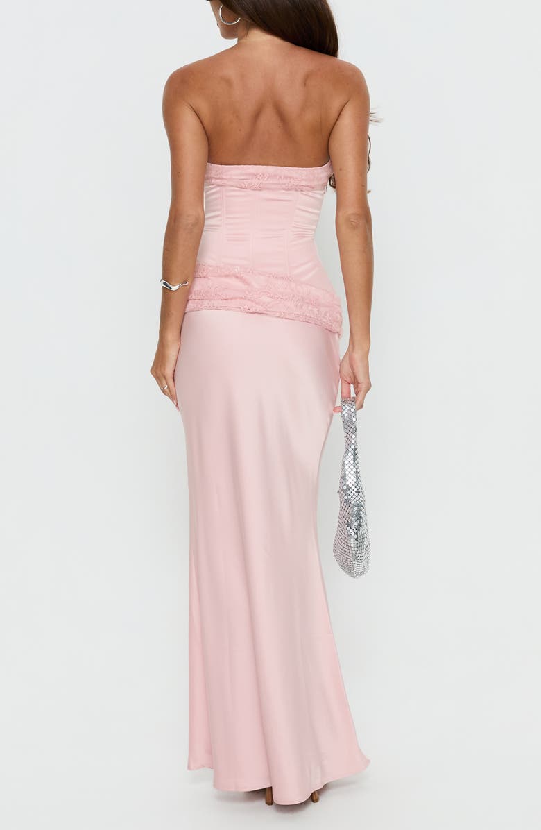 Princess Polly Sura Strapless Lace Detail Maxi Dress, Alternate, color, Pink
