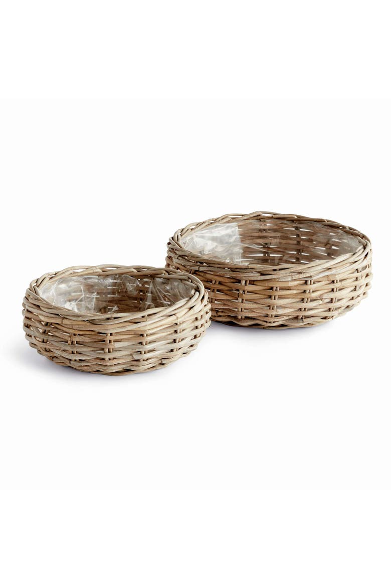 Normandy Low Basket Planters, Set Of 2, Main, color, Gray