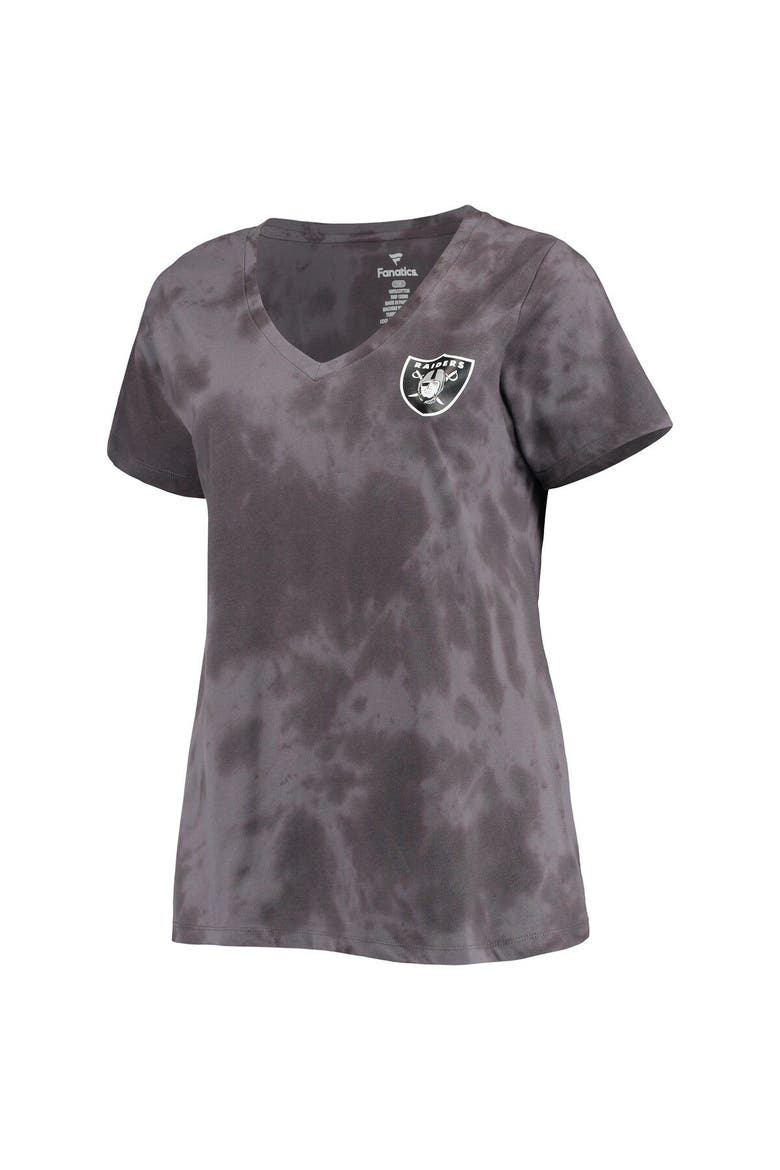 Women's Josh Jacobs Charcoal Las Vegas Raiders Plus Size Name & Number Tie-Dye T-Shirt, Alternate, color, Charcoal