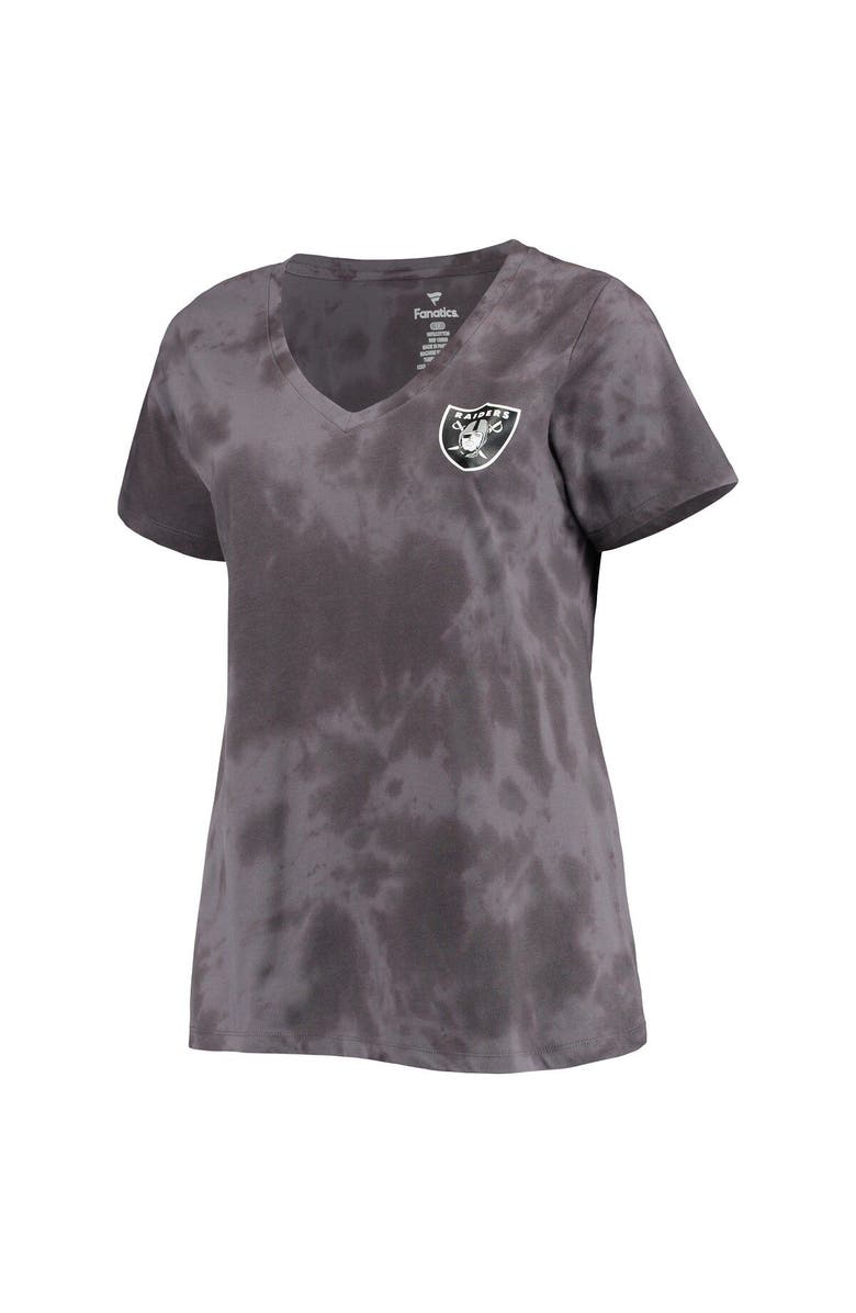 PROFILE Women's Josh Jacobs Charcoal Las Vegas Raiders Plus Size Name & Number Tie-Dye T-Shirt, Alternate, color, 