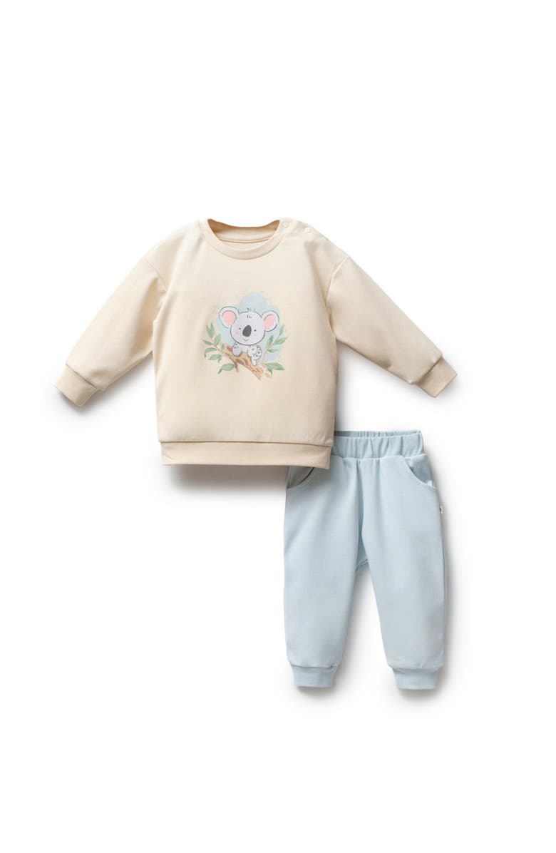 moi noi Koala Sweat Set, Main, color, Beige