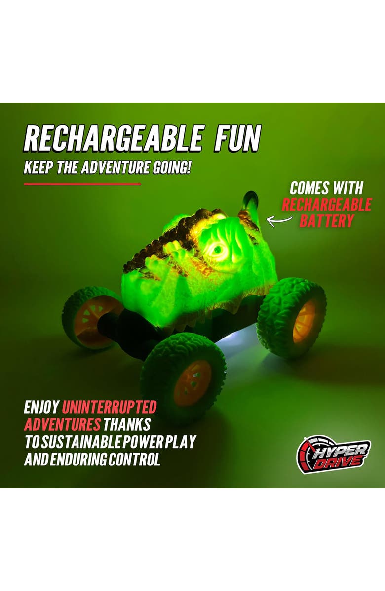 Hyper Drive RC Light Up Dino, Green Remote Control Stunt Dinosaur for Kids 5+, Alternate, color, Multicolored