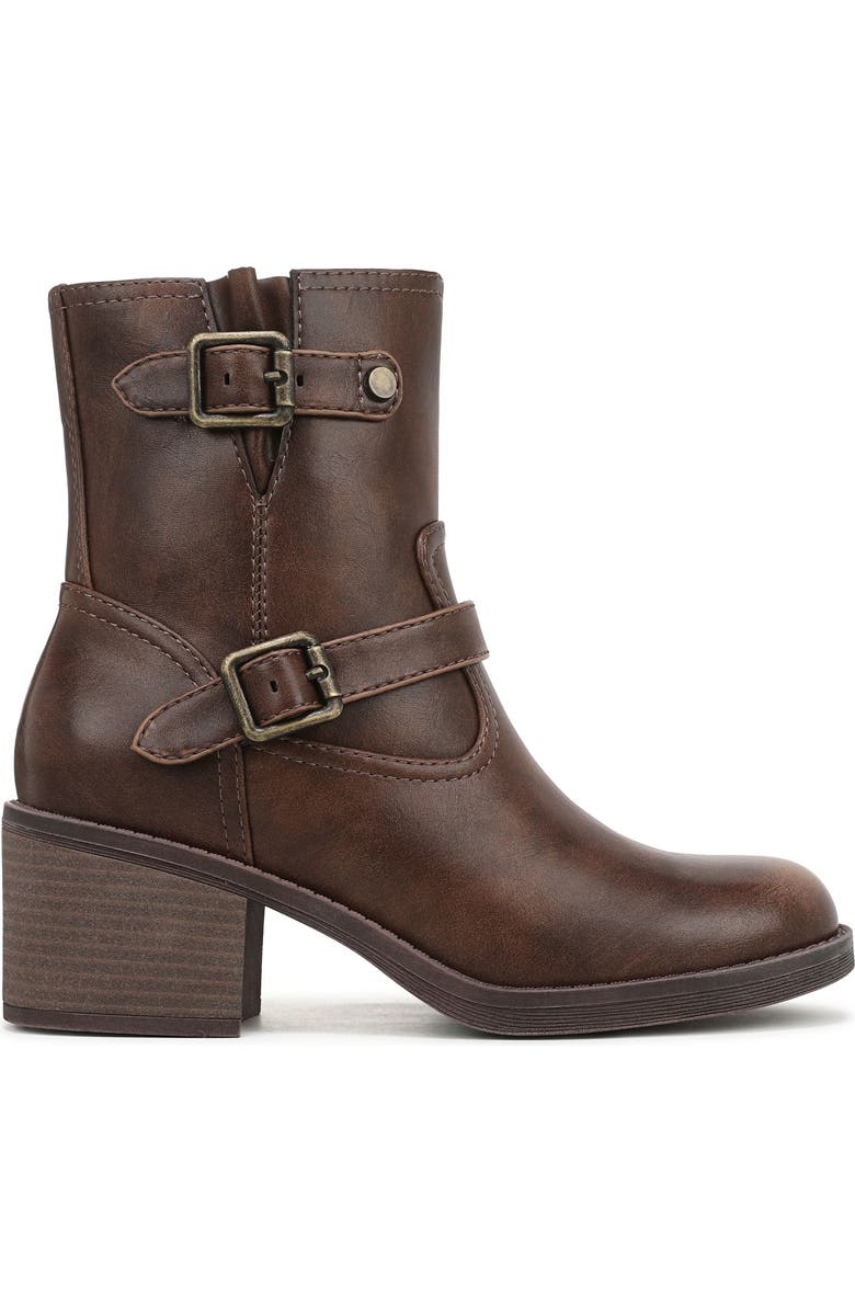 Blowfish Malibu Maeve Moto Block Heel Boot, Alternate, color, Whiskey Brown Faux Leather
