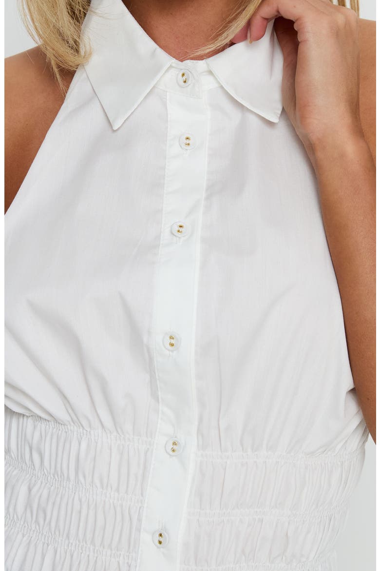 As You Are Shirred Halter Shirt, Alternate, color, WHITE