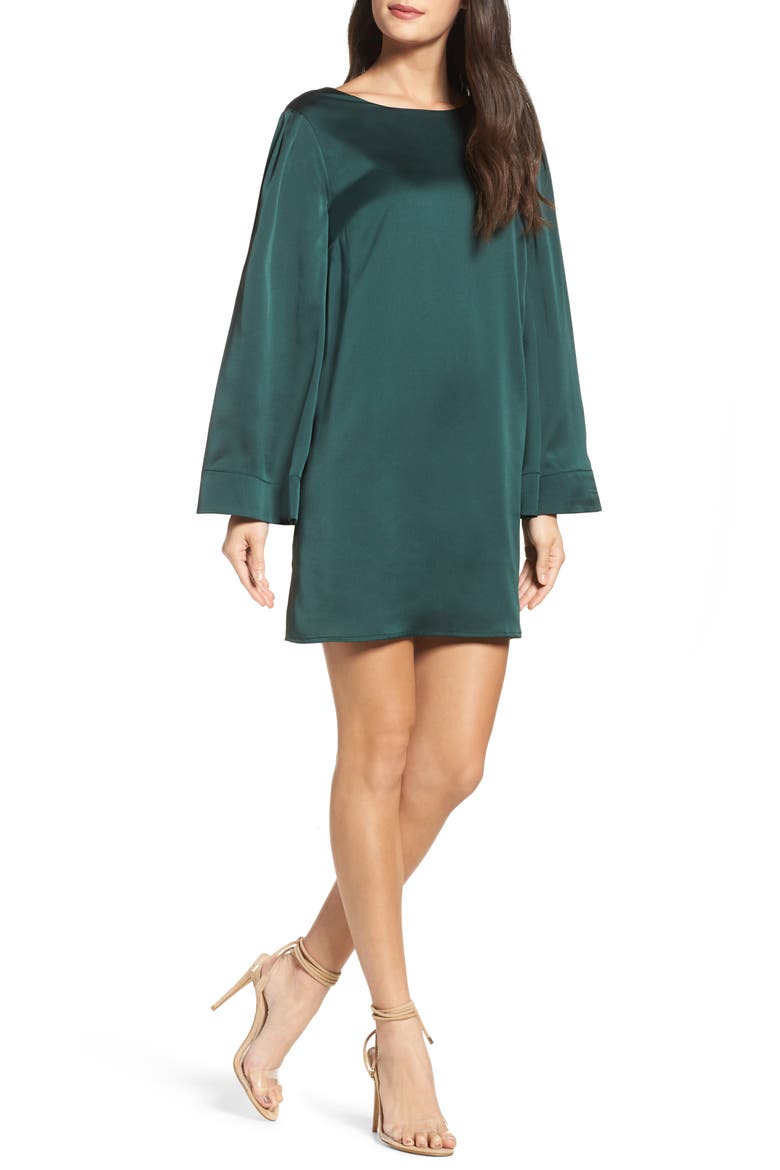 Ruffle Crossback Shift Dress, Main, color, GREEN PARK