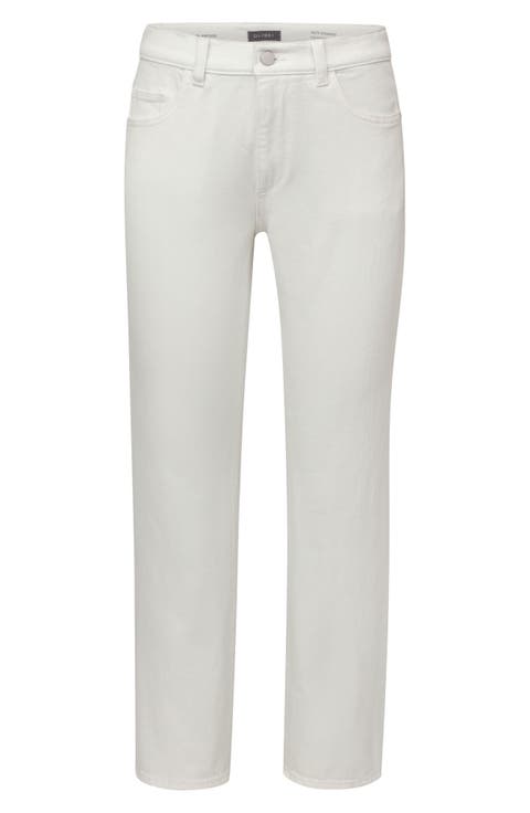 Patti High Waist Vintage Ankle Straight Leg Jeans (Milk)
