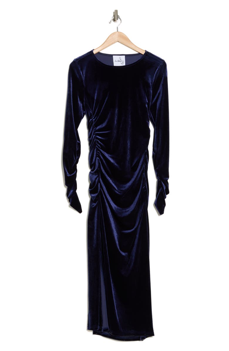 Sam Edelman Velvet Long Sleeve Bodycon Midi Dress, Main, color, 