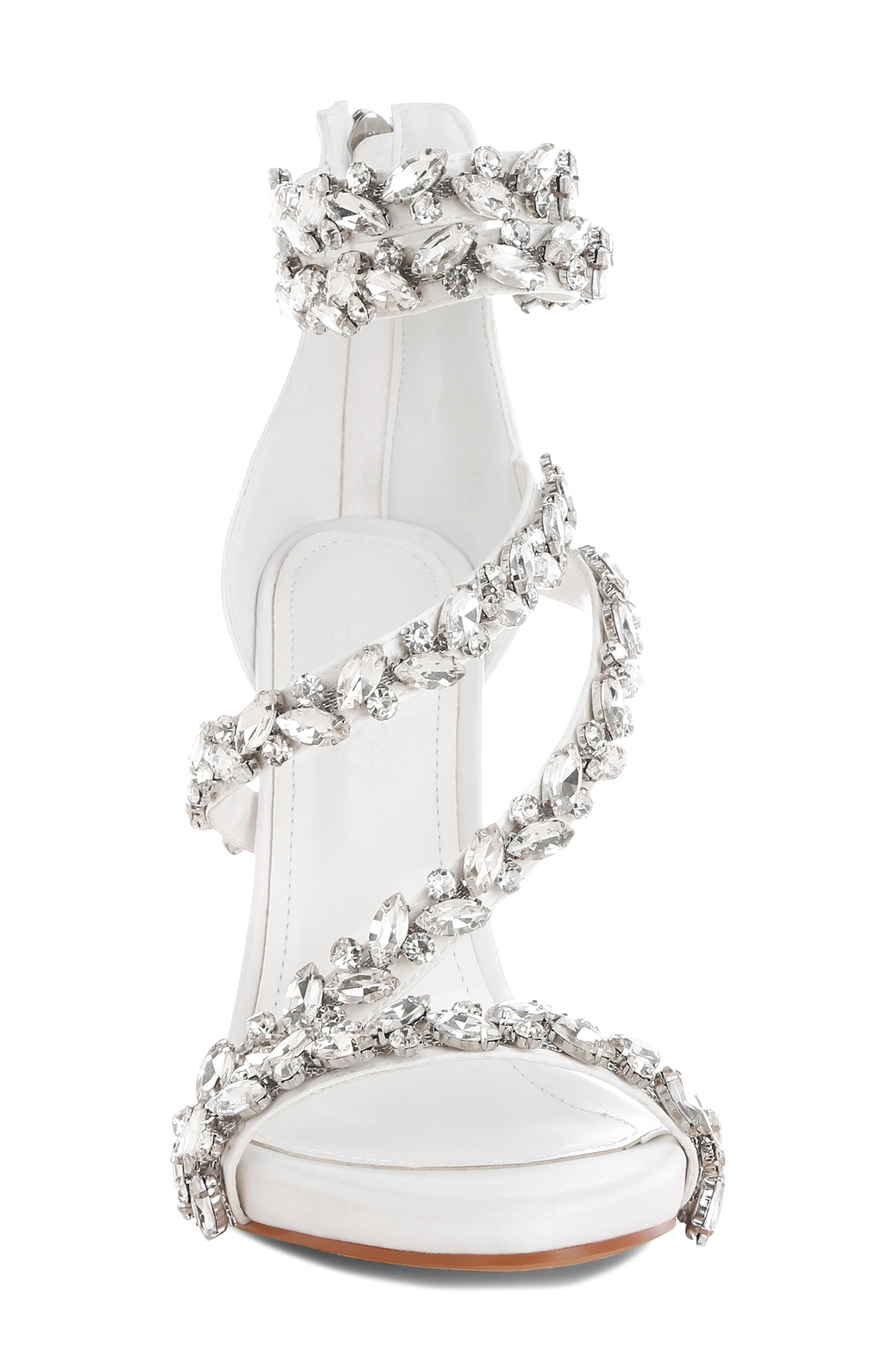 Korna Crystal Embellished Sandal, Alternate, color, WHITE