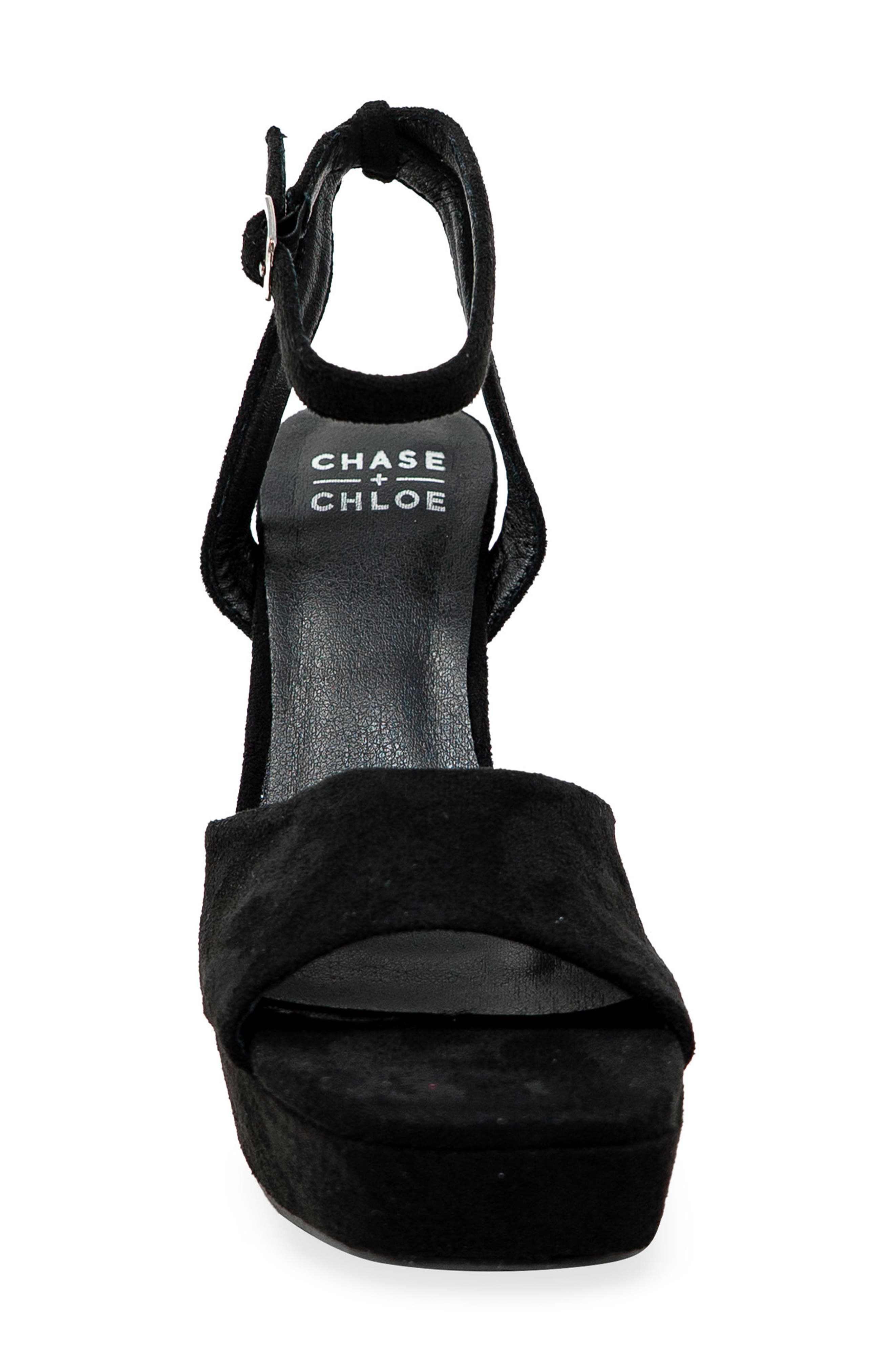 CHASE AND CHLOE Ankle Strap Platform Pump, Alternate, color, Black