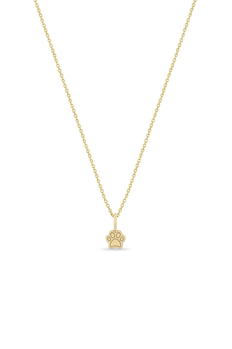 Midi Bitty Dog Paw Charm, Alternate, color, YELLOW GOLD