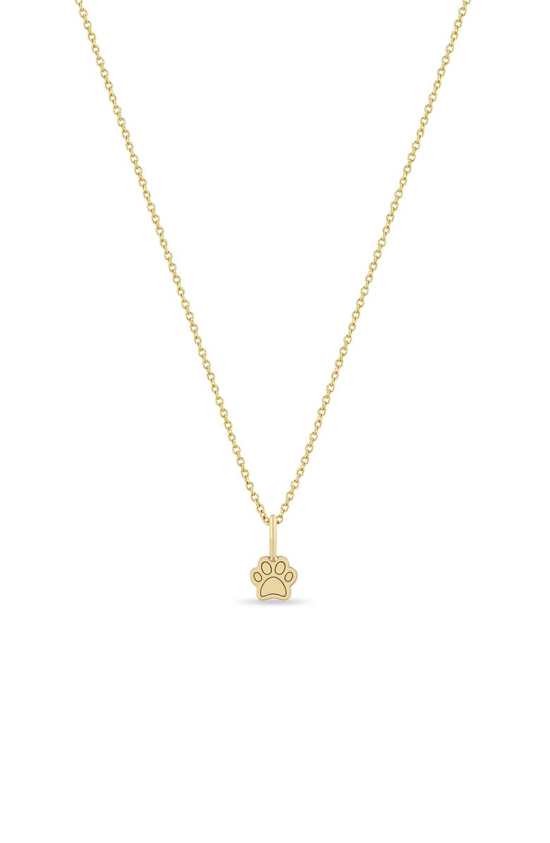 Zoë Chicco Midi Bitty Dog Paw Charm, Alternate, color, Yellow Gold