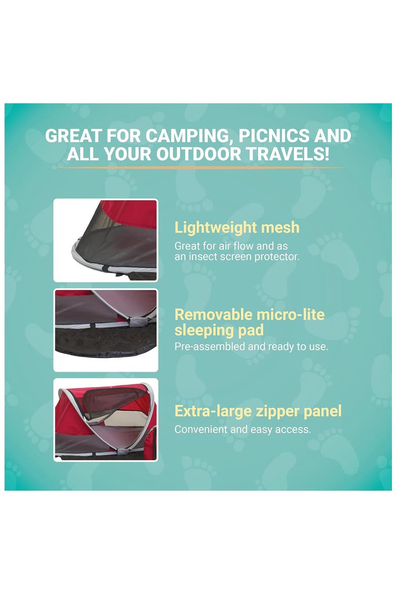 PeaPod Travel Bad, Alternate, color, CRANBERRY