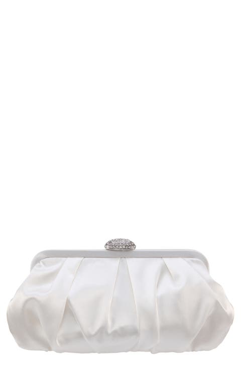 Concord Pleated Satin Frame Clutch