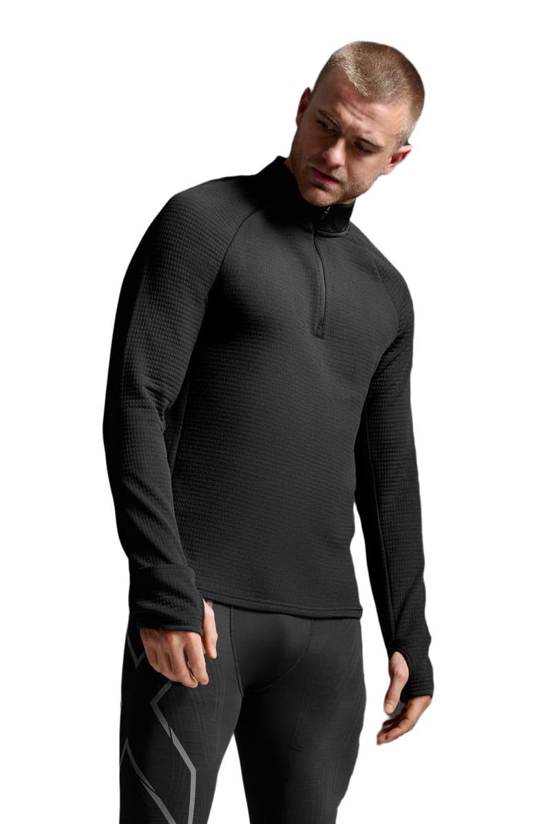 2XU Men's Ignition Haptic 1/4 Zip, Alternate, color, Black/Silver Reflective