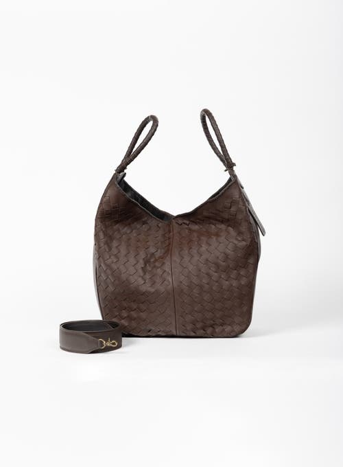 Deux Mains All Day Leather Tote In Brown