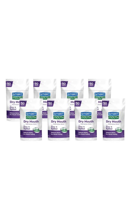 Dual-Action Sugar-Free Dry Mouth Mints with Zinc and Xylitol 50 Count, 8-Pack