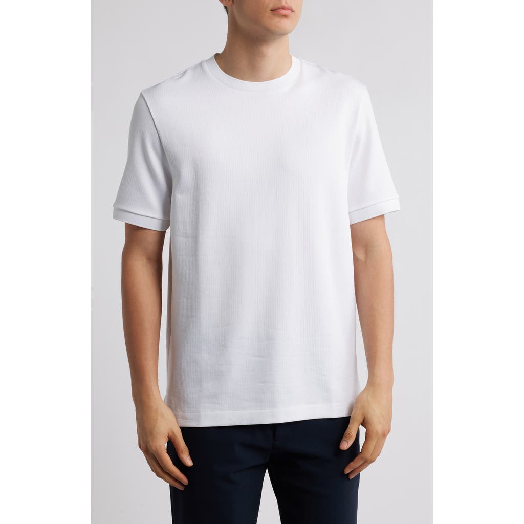 Hugo Boss Boss Taut Solid Cotton Blend T-shirt In White