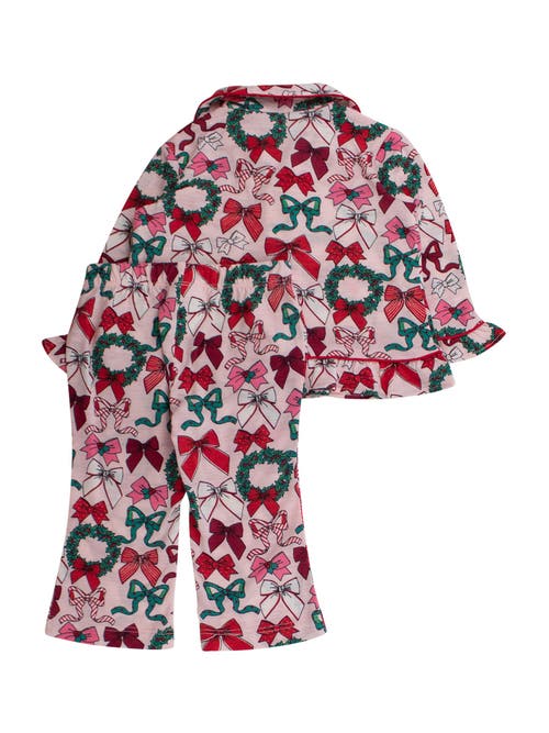 Rufflebutts Holiday Ruffle Flare Pajama Set In Burgundy