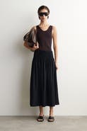 COS Ruched-waist Midi Skirt