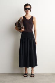 COS Ruched-waist Midi Skirt