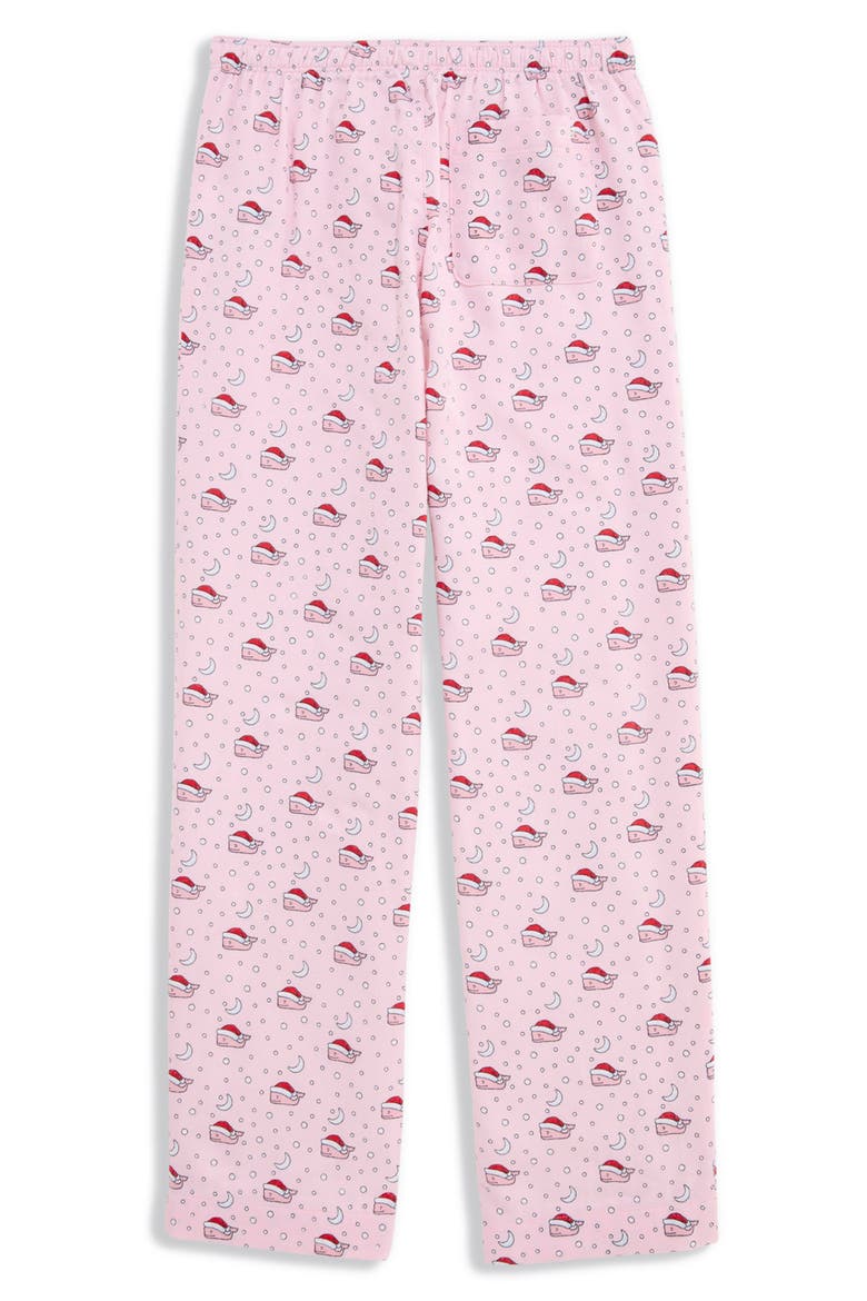 Kids' Plaid Flannel Lounge Pants, Alternate, color, PINK DRINK SANTA