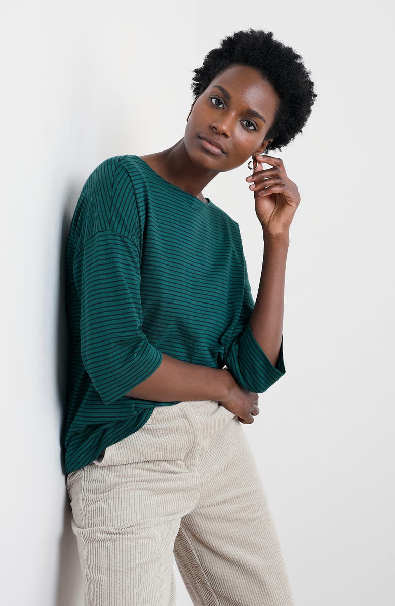 Seasalt Cornwall Tremayne Quay Stripe Organic Cotton Top, Main, color, Profile Loch Maritime