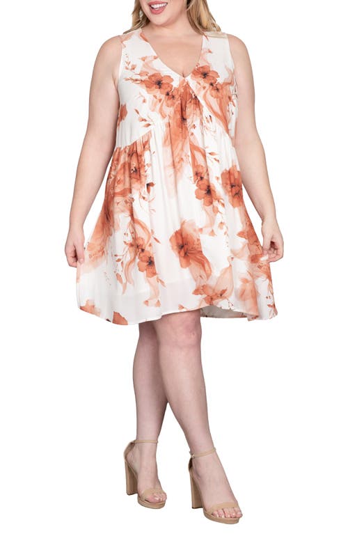 Standards & Practices Floral Print Tulip Hem Mini Shift Dress In Desert Floral