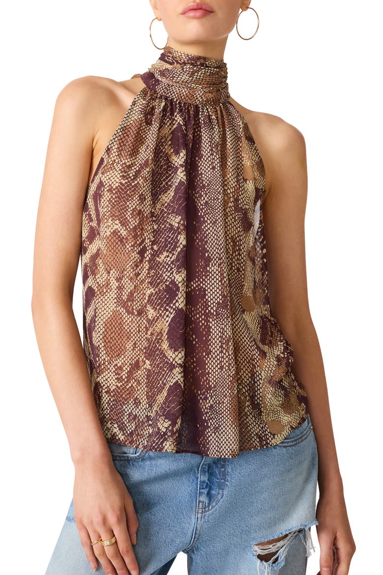 Alexane Print Sleeveless Top, Main, color, BRONZE