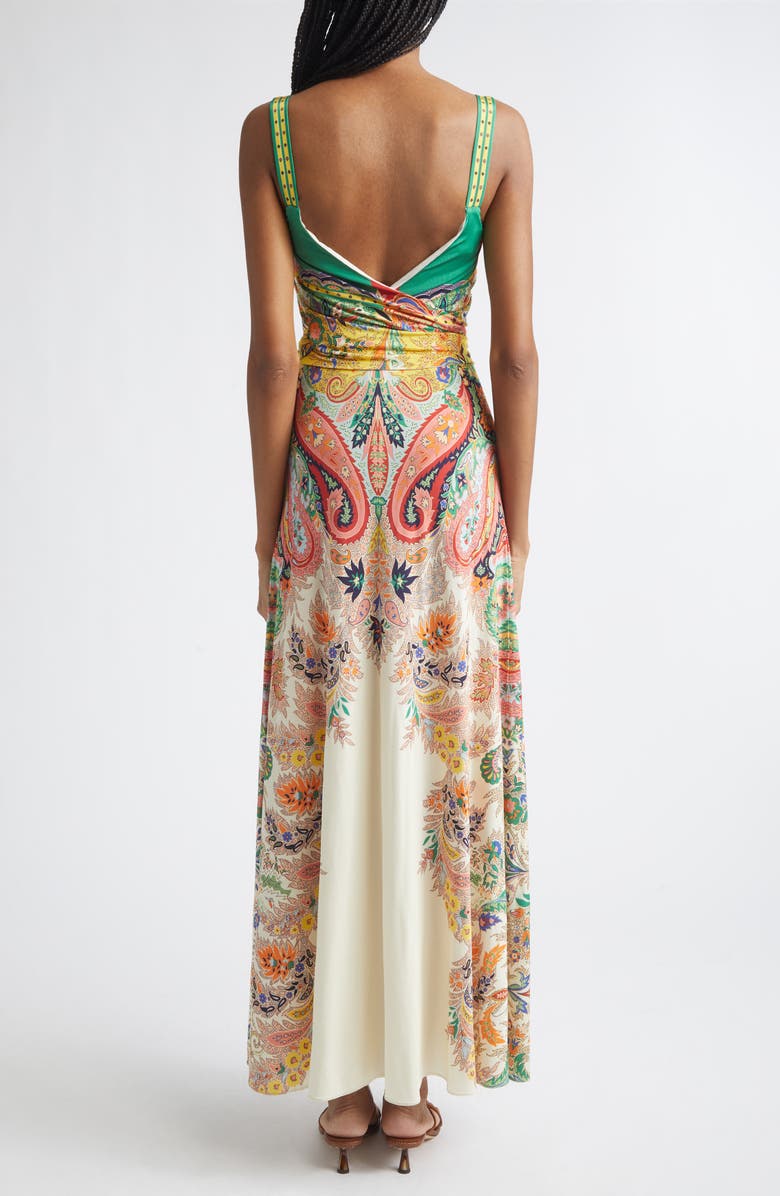 Etro Paisley Print Stretch Maxi Sundress, Alternate, color, Print On White Base