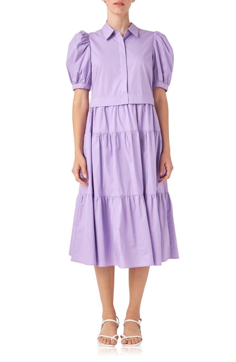 English Factory Puff Sleeve Shirtdress, Main, color,