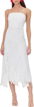 Adelyn Rae Jessika 3D Lace Strapless Midi Dress