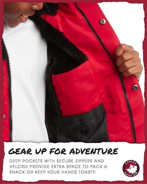 Canada Weather Gear Boys' Puffer Insulated Ski Jacket In Red