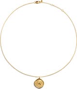 Monica Vinader Initial Stamp Pendant Necklace