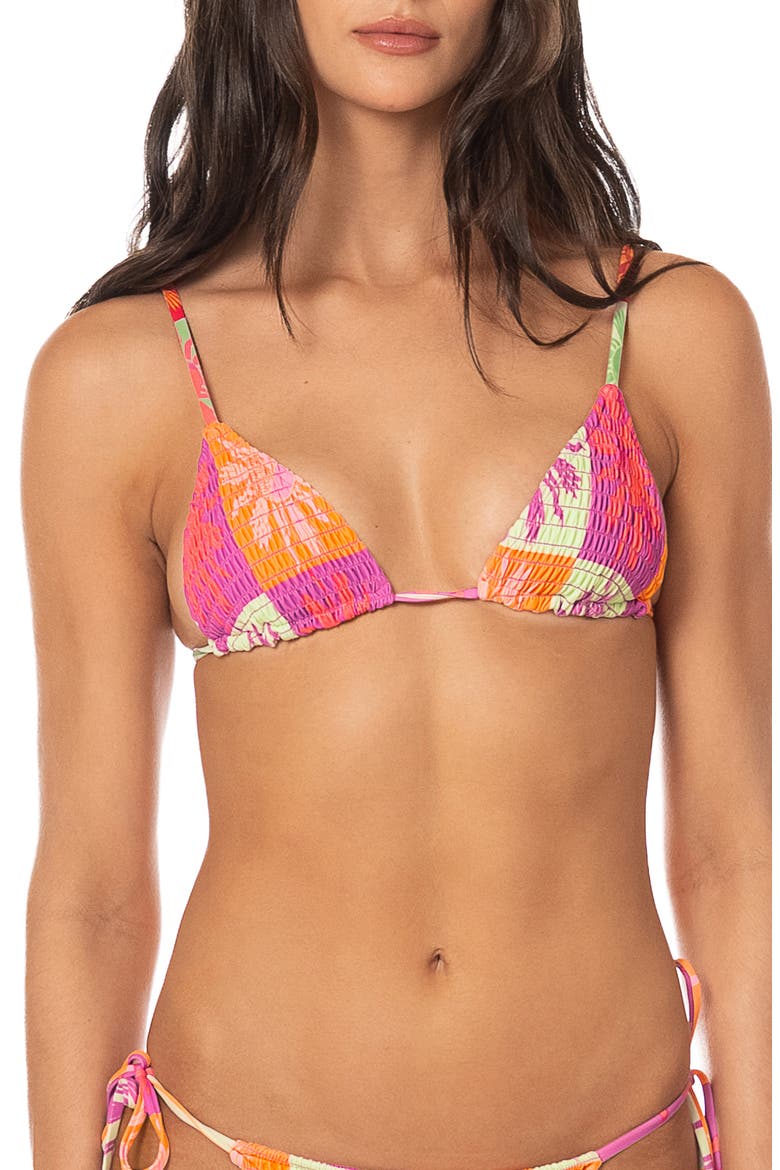 Patch Play Zen Smocked Bikini Top, Main, color, LIGHT/ PASTEL PURPLE