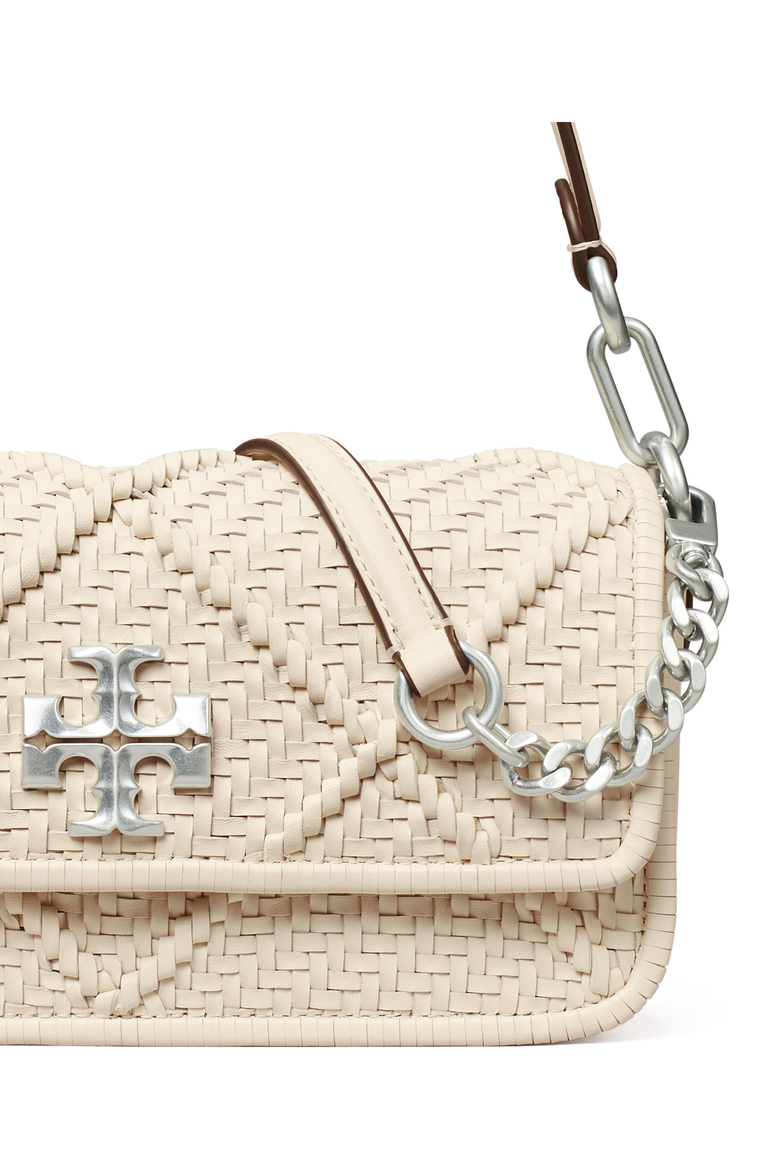 Tory Burch Small Kira Diamond Weave Convertible Leather Shoulder Bag, Alternate, color, 