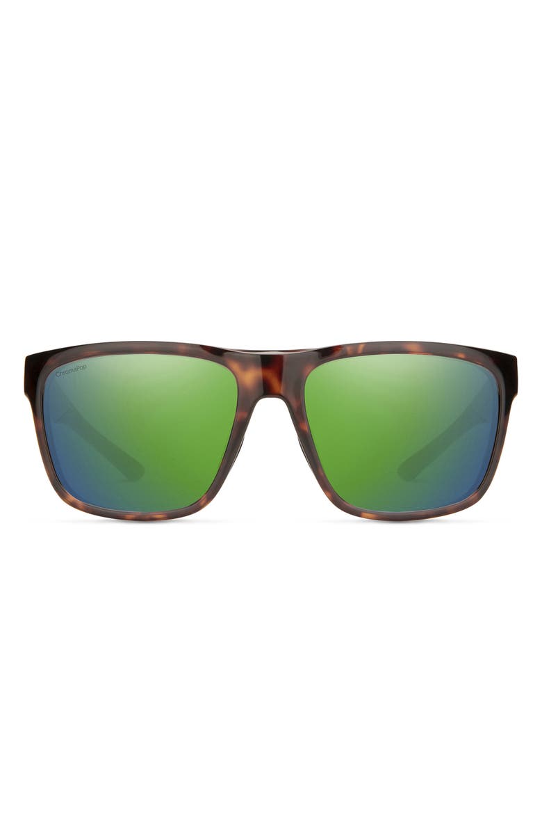 Smith Barra 59mm ChromaPop<sup>™</sup> Polarized Sunglasses, Main, color, Tortoise / Green Mirror
