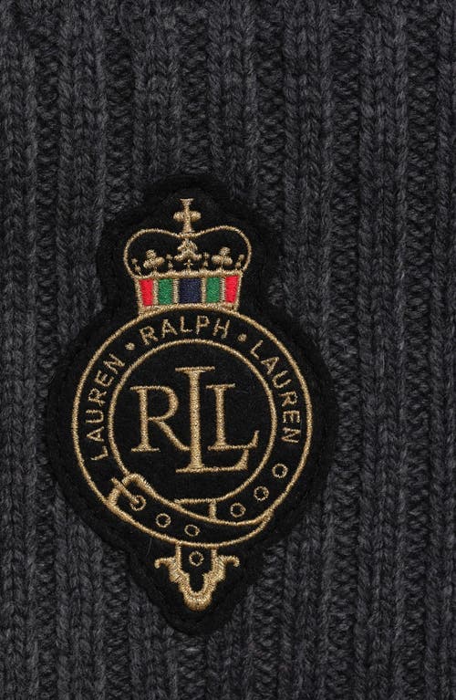 Lauren Ralplh Lauren Cable Crest Patch Scarf In Black