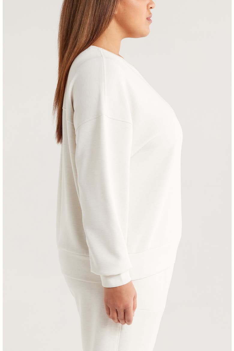 Soft Luxe Boxy Knit Crew Sweatshirt, Alternate, color, BEIGE IVORY HEATHER