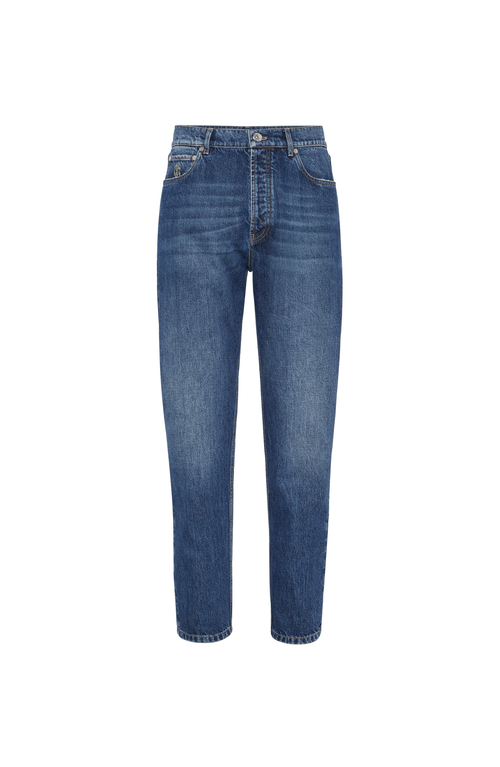 Brunello Cucinelli Iconic Fit Five-pocket Trousers In Blue