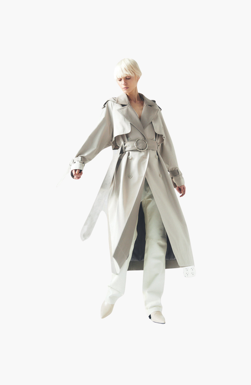 Caalo Sustainable Water Resistant Trench Coat In Gray