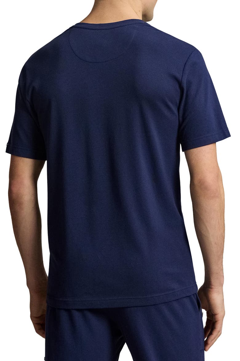 Featherweight Short Sleeve Henley Pajama Top, Alternate, color, NAVY
