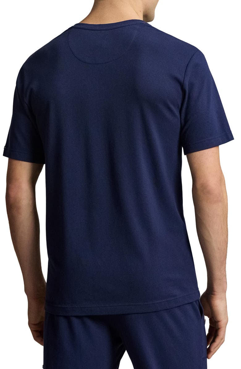 Polo Ralph Lauren Featherweight Short Sleeve Henley Pajama Top, Alternate, color, Navy