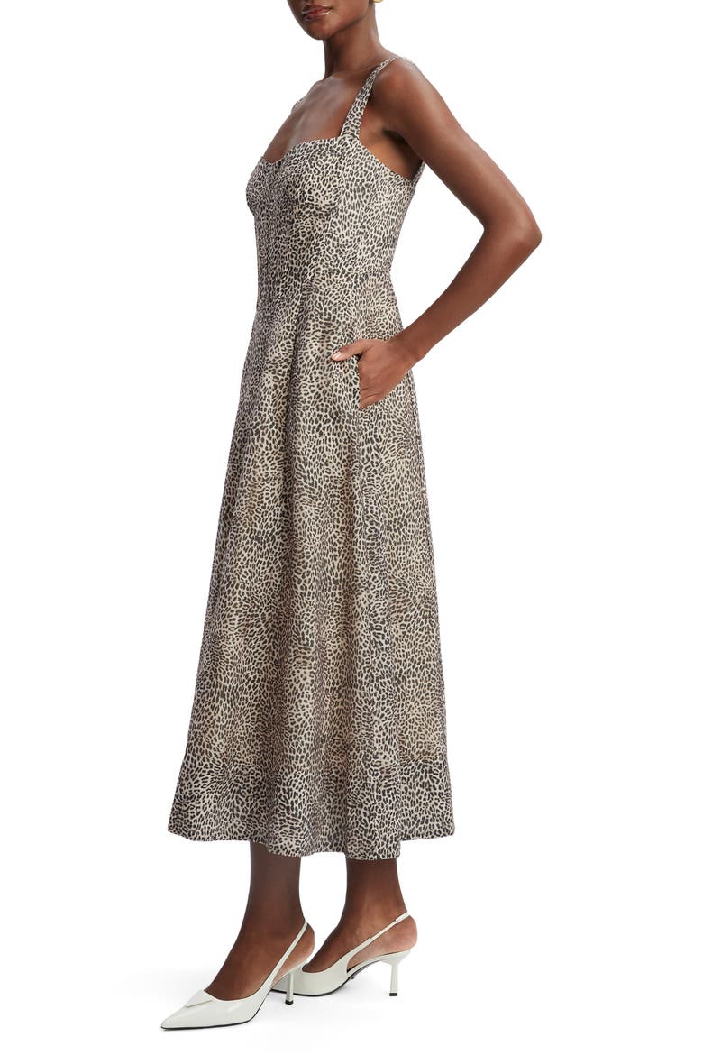Lilah Leopard Print Midi Dress, Alternate, color, B LEOPARD