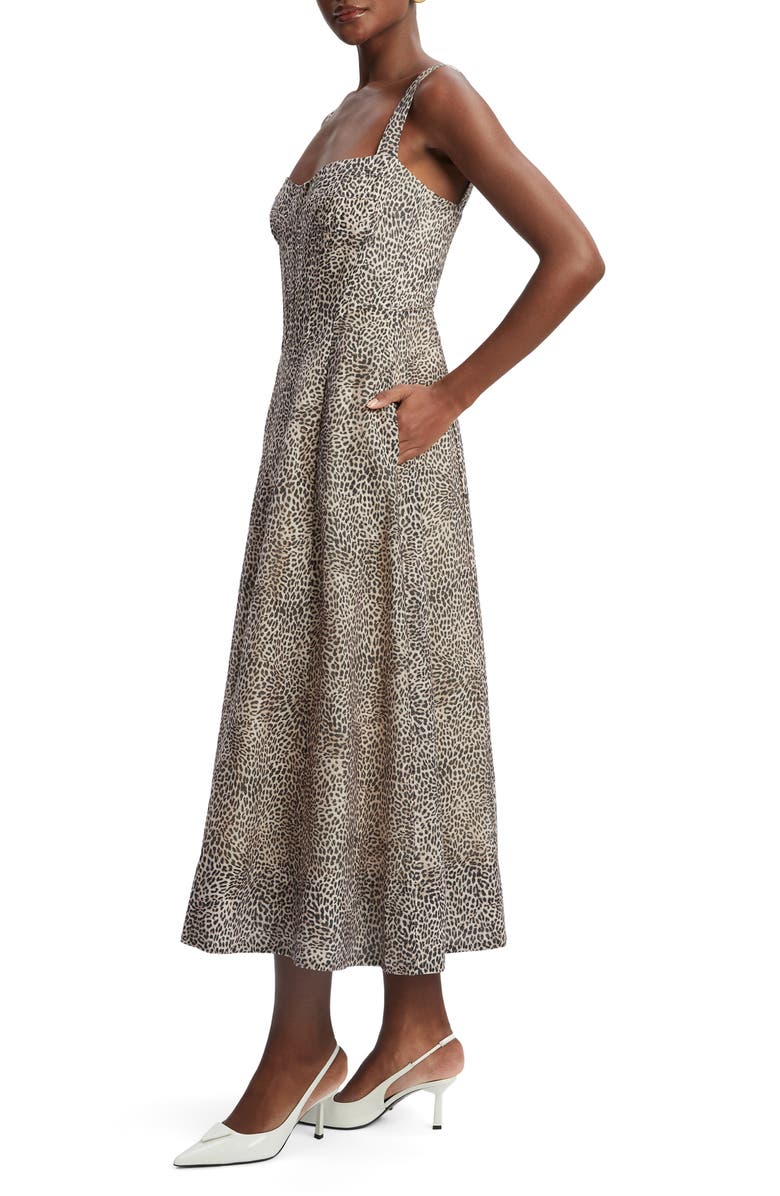 Bardot Lilah Leopard Print Midi Dress, Alternate, color, B Leopard