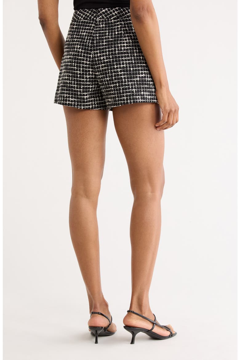 Ashton Tweed Shorts, Alternate, color, BLACK/ ECRU