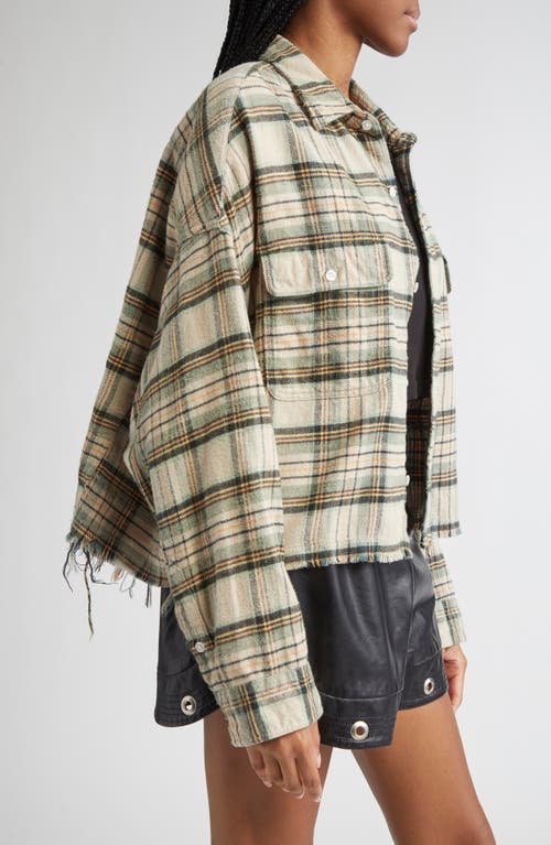 R13 Plaid Shirt With Frayed Hem In Multi