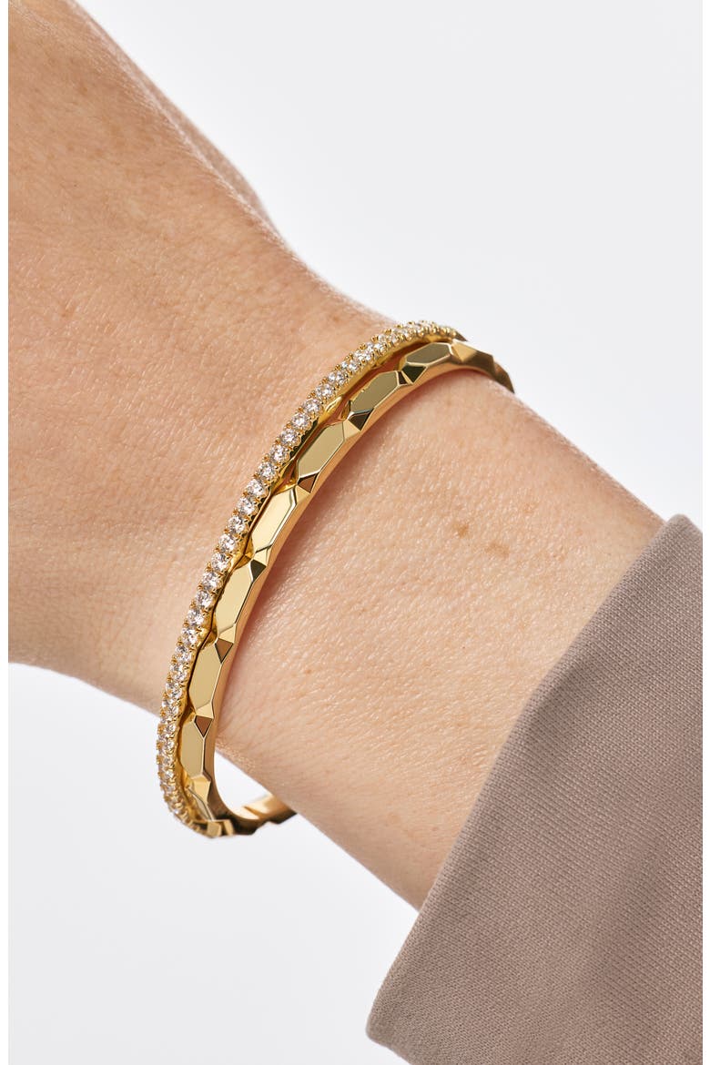 Walker 14k Gold Plated Bangle Bracelet, Alternate, color, GOLD