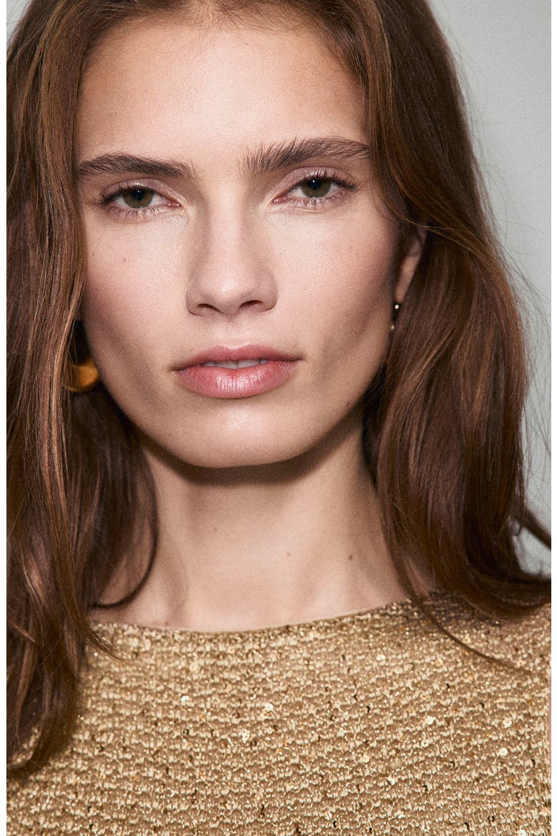 Sequin Knit Dress, Alternate, color, GOLD