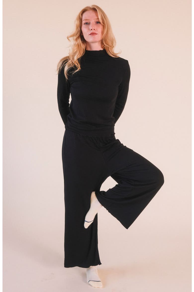 Norma Modal Ribbed Turtleneck, Alternate, color, Black